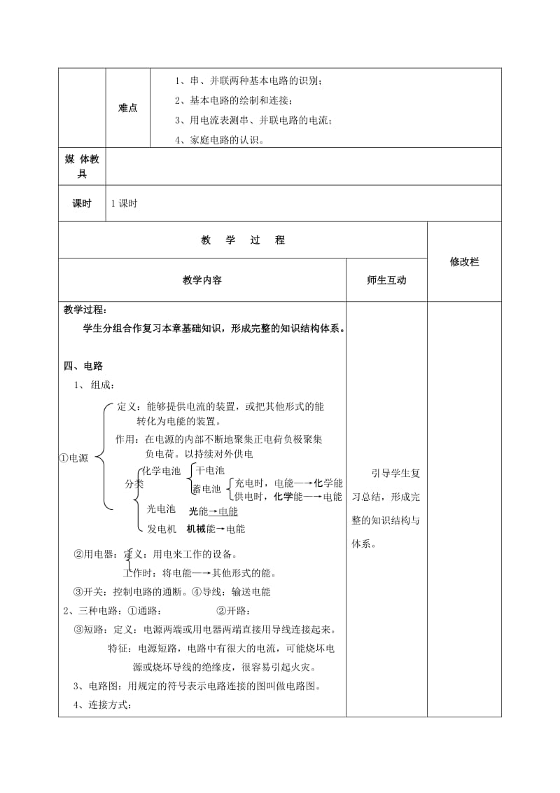 2019-2020年九年级物理全册 第十五章 第2节 电流和电路教案1 （新版）新人教版.doc_第2页