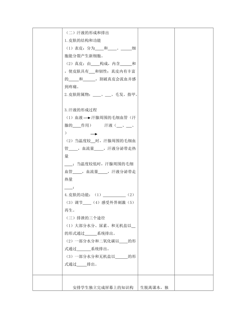 2019-2020年八年级生物下册 第4专题 人体内废物的排出复习学案（无答案） 济南版.doc_第3页