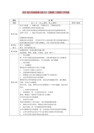 2019版八年級(jí)物理上冊(cè) 6.1力教案 （新版）滬科版.doc