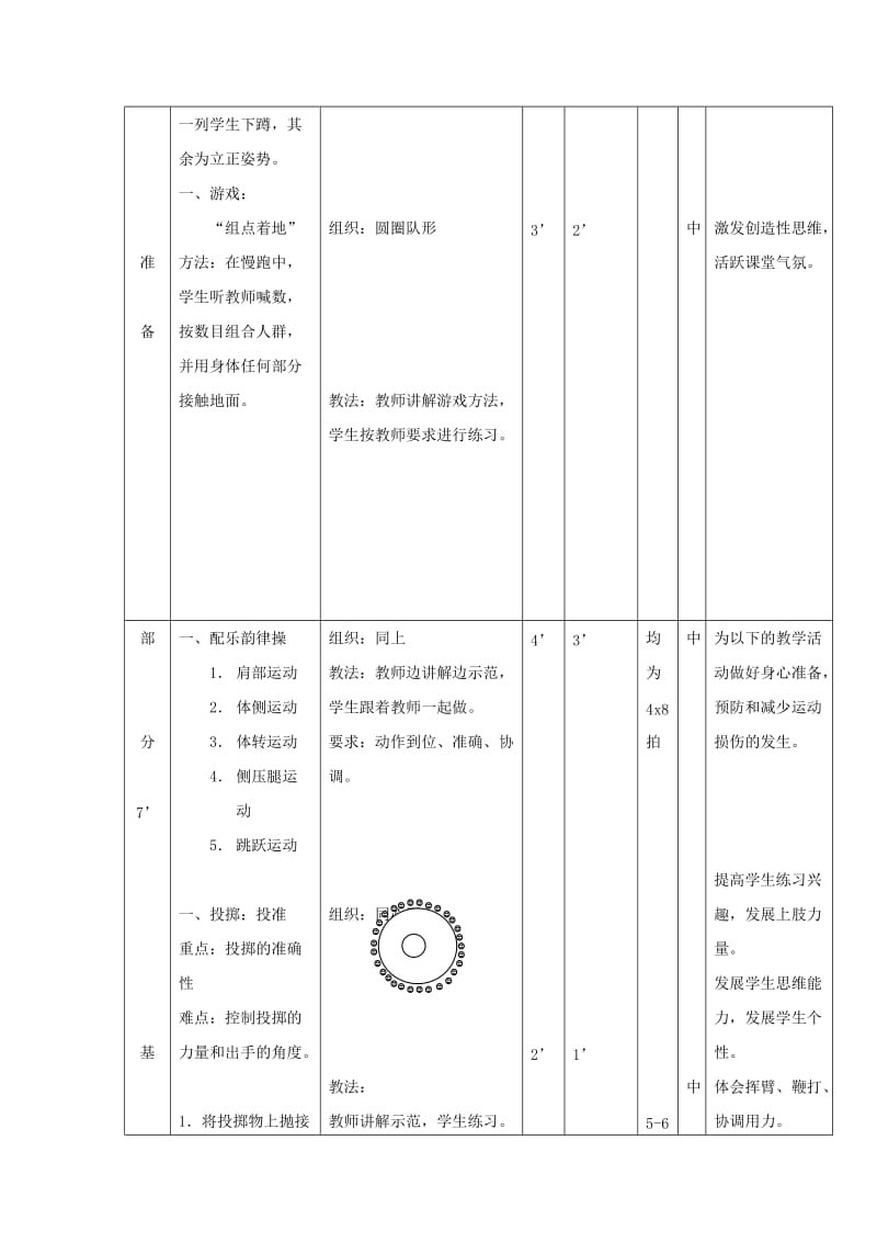 2019-2020年初中体育 投掷课教案3 人教新课标版.doc_第2页