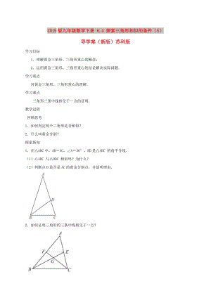 2019版九年級(jí)數(shù)學(xué)下冊(cè) 6.4 探索三角形相似的條件（5）導(dǎo)學(xué)案（新版）蘇科版.doc