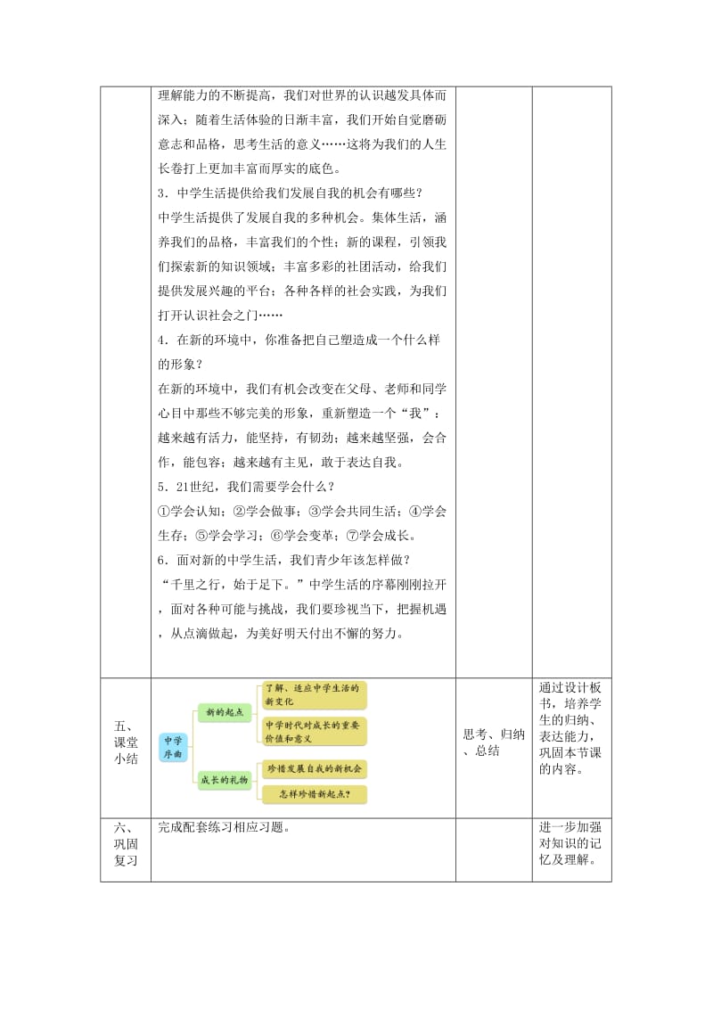 七年级道德与法治上册 第一单元 成长的节拍 第一课 中学时代 第一框 中学序曲教案 新人教版.doc_第3页