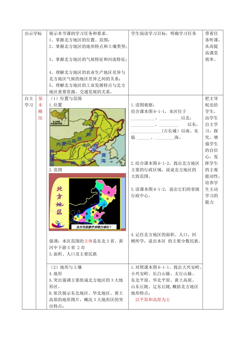 2019-2020年八年级地理下册 6.1 北方地区 区域特征教学案 商务星球版.doc_第2页