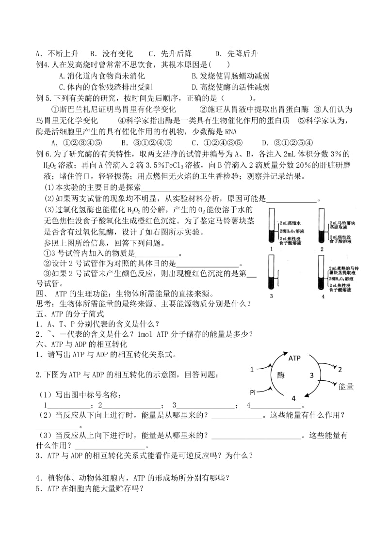 2019-2020年高中生物 第五章第1节 降低化学反应活化能的酶学案1 新人教版必修1.doc_第3页