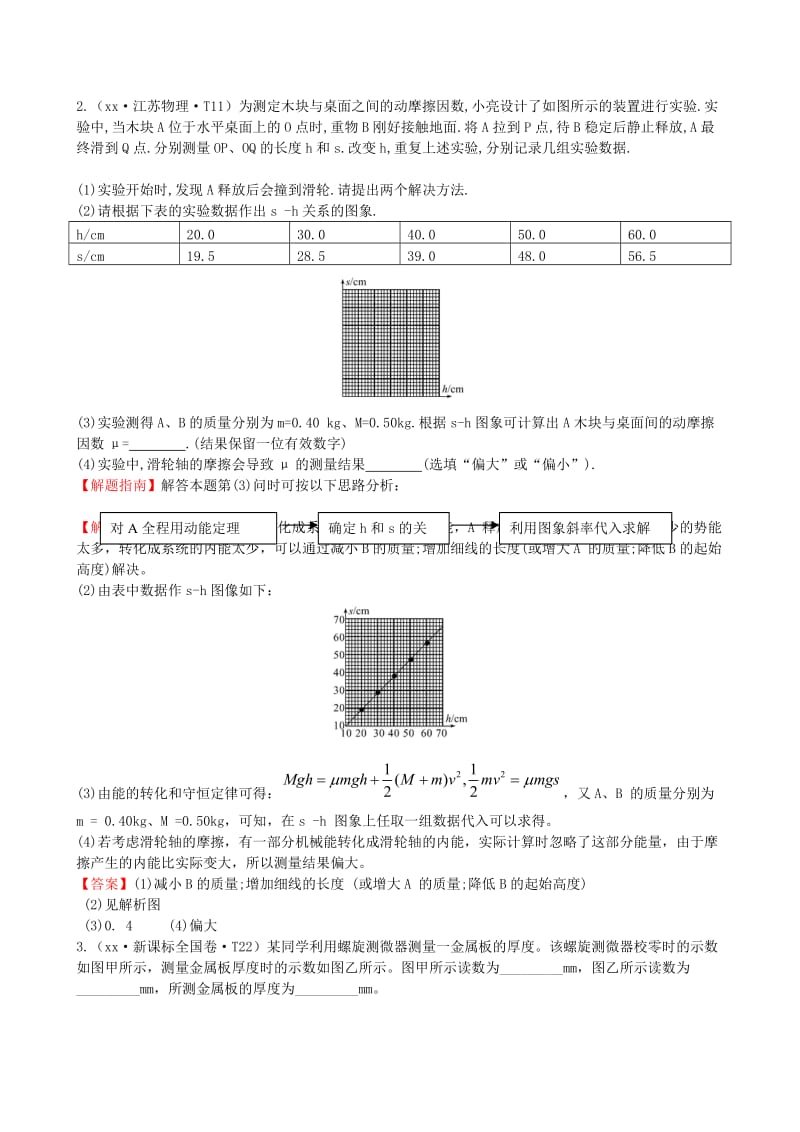 2019-2020年高考物理 考点汇总 考点7 力学实验.doc_第2页