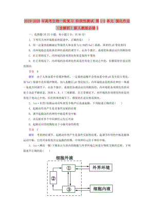 2019-2020年高考生物一輪復(fù)習(xí) 階段性測試 第1-2單元 強化作業(yè)（含解析）新人教版必修3.doc