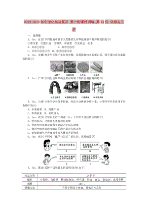 2019-2020年中考化學總復習 第一輪課時訓練 第14講 化學與生活.doc