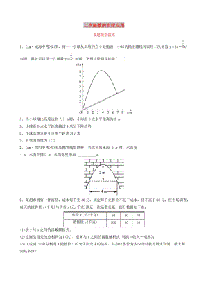 山東省濱州市2019中考數(shù)學 第三章 函數(shù) 第五節(jié) 二次函數(shù)的實際應用要題隨堂演練.doc