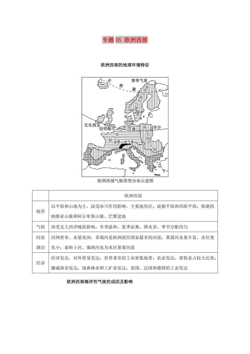 2019高考地理 世界地理分区 专题05 欧洲西部学案.doc_第1页