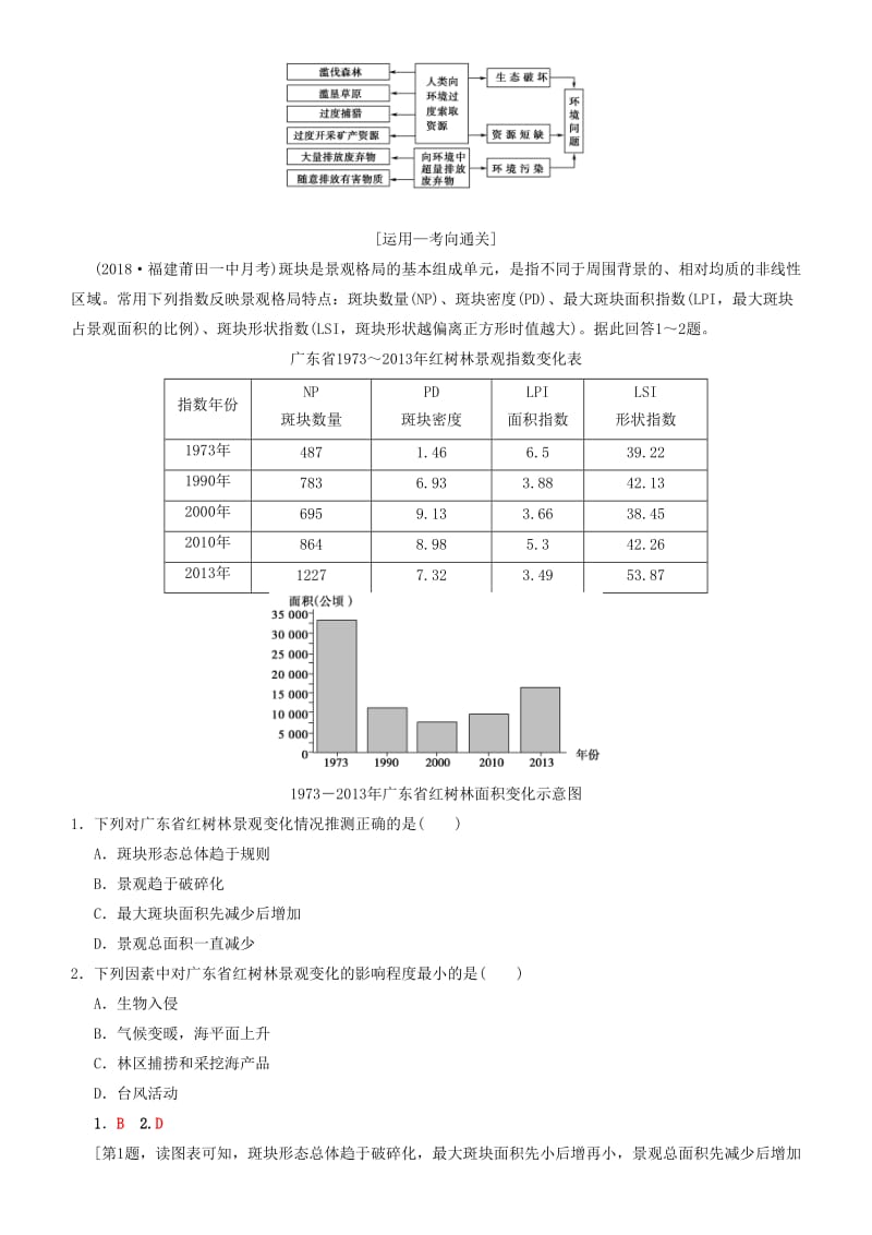 2019高考地理一轮复习 第二十四讲 人类面临的主要环境问题与人地关系思想的演变讲练结合学案.doc_第2页