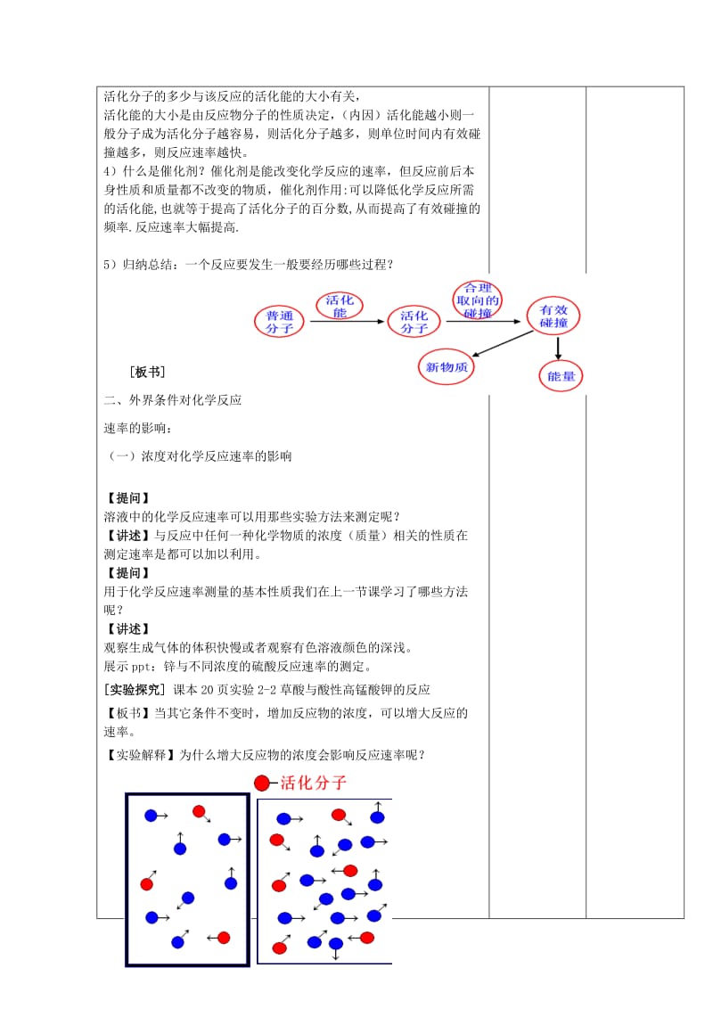 2019-2020年高中化学 影响化学反应速率的因素教学案 新人教版选修4.doc_第3页