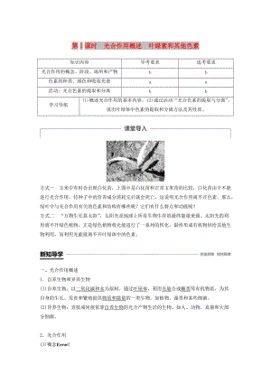 2018-2019版高中生物 第三章 細(xì)胞的代謝 第五節(jié) 光合作用 第1課時(shí)學(xué)案 浙科版必修1.doc