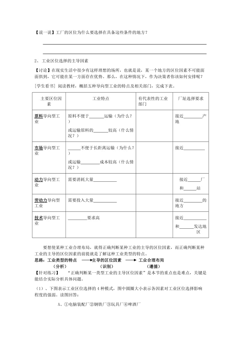 2019-2020年高中地理《工业的区位因素与区位选择》学案1 新人教版必修2.doc_第2页