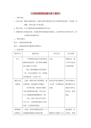 八年級生物上冊 6.15.1《人體內(nèi)物質(zhì)的運輸》第2課時教案 （新版）蘇科版.doc