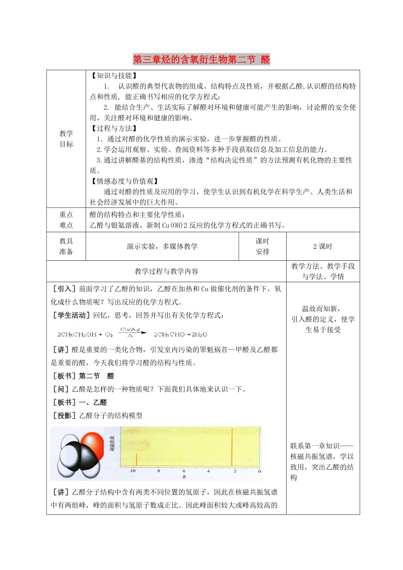 广东省揭阳市高中化学 第三章 烃的含氧衍生物 3.2 醛教案 新人教版选修5.doc_第1页