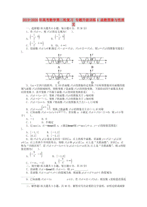 2019-2020年高考數(shù)學(xué)第二輪復(fù)習(xí) 專(zhuān)題升級(jí)訓(xùn)練4 函數(shù)圖象與性質(zhì) 文.doc