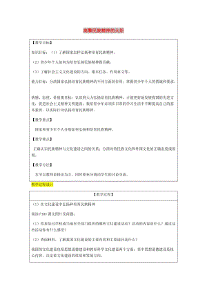 九年級政治全冊 第3單元 關注國家的發(fā)展 第九課 弘揚和培育民族精神 第2框 高擎民族精神的火炬教案 魯教版.doc