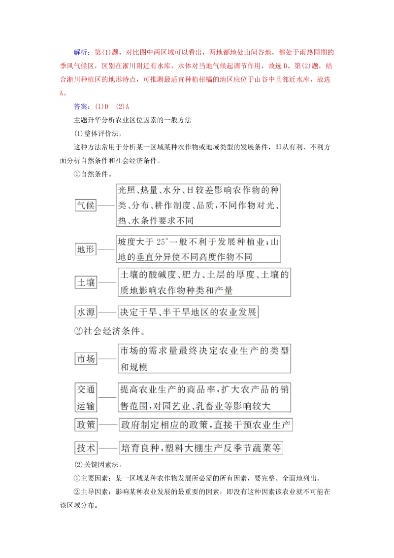 2019春高中地理 第三章 生产活动与地域联系章末总结提升学案 中图版必修2.doc_第2页