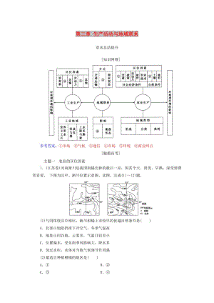 2019春高中地理 第三章 生產(chǎn)活動與地域聯(lián)系章末總結(jié)提升學(xué)案 中圖版必修2.doc