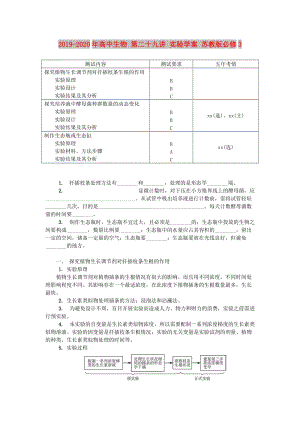 2019-2020年高中生物 第二十九講 實驗學(xué)案 蘇教版必修3.doc