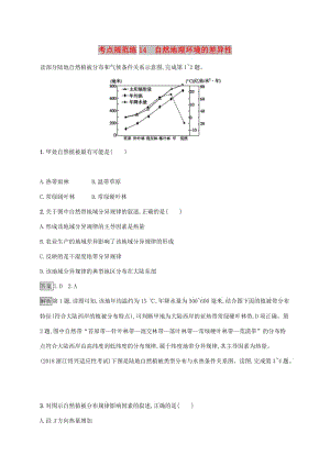 廣西2020版高考地理一輪復習 考點規(guī)范練14 自然地理環(huán)境的差異性 湘教版.doc