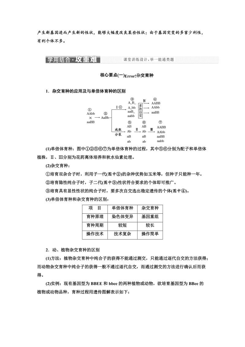 2019-2020年高中人教版生物必修二教学案：第六章 第1节 杂交育种与诱变育种(含答案).doc_第3页