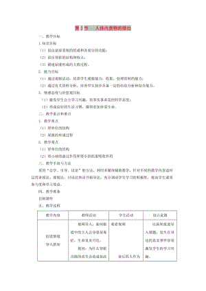 八年級生物上冊 6.15.2《人體內(nèi)廢物的排出》教案 （新版）蘇科版.doc