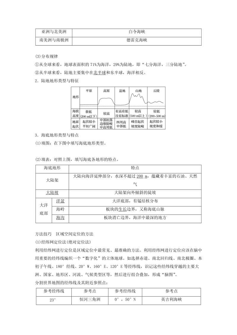 2019-2020年高考地理大一轮复习区域地理第一章第36讲世界地理概况学案新人教版.doc_第2页