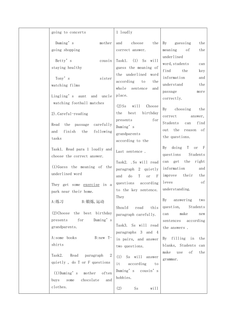 七年级英语上册 Module 8 Choosing presents Unit 2 She often goes to concerts教案 （新版）外研版.doc_第3页