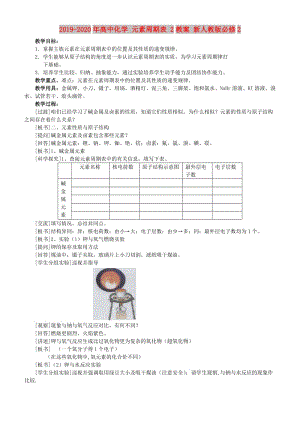 2019-2020年高中化學(xué) 元素周期表 2教案 新人教版必修2.doc