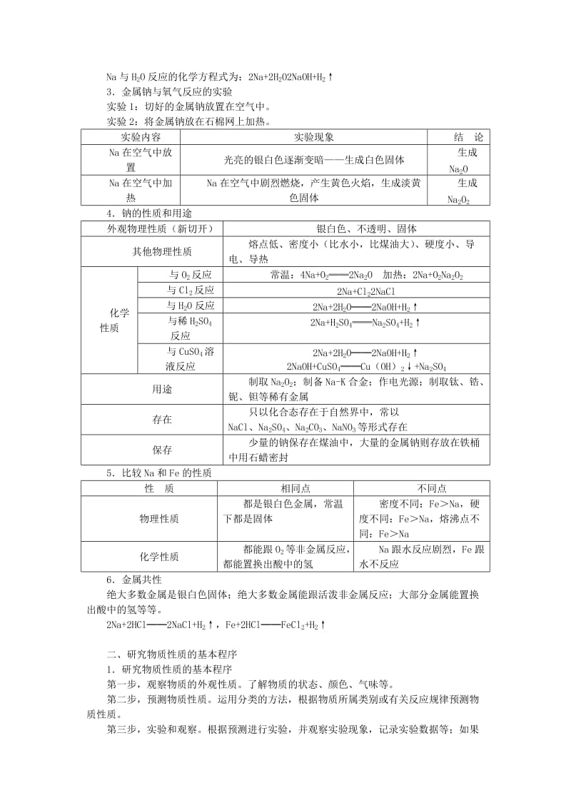 高中化学 第一章 认识化学科学 第2节 研究物质性质的方法和程序学案（2）鲁科版必修1.doc_第2页