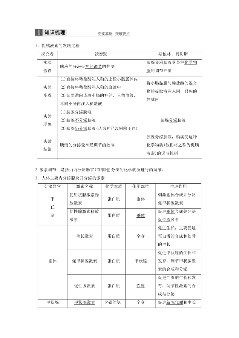 2018-2019版高中生物第2章动物和人体生命活动的调节第2节通过激素的调节Ⅰ学案新人教版必修3 .doc_第2页