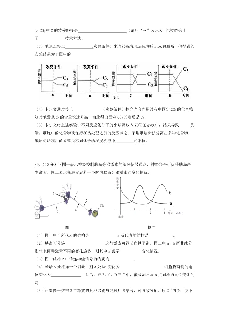 2019-2020年高三生物第二次统一考试新人教版.doc_第3页