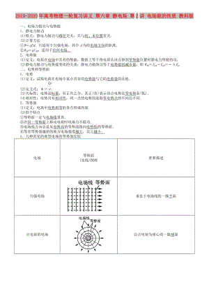 2019-2020年高考物理一輪復(fù)習(xí)講義 第六章 靜電場(chǎng) 第2講 電場(chǎng)能的性質(zhì) 教科版.doc