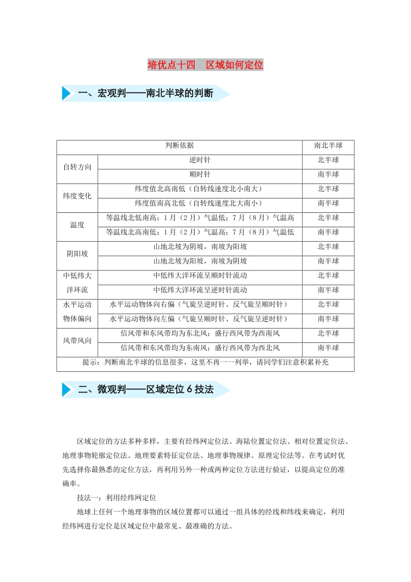 2019届高考地理 专题十四 区域如何定位精准培优专练.doc_第1页