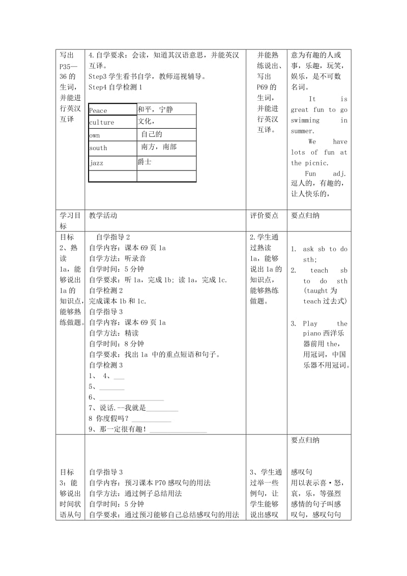 八年级英语上册 Unit 3 Our Hobbies Topic 2 What sweet music Section D教案 （新版）仁爱版.doc_第2页