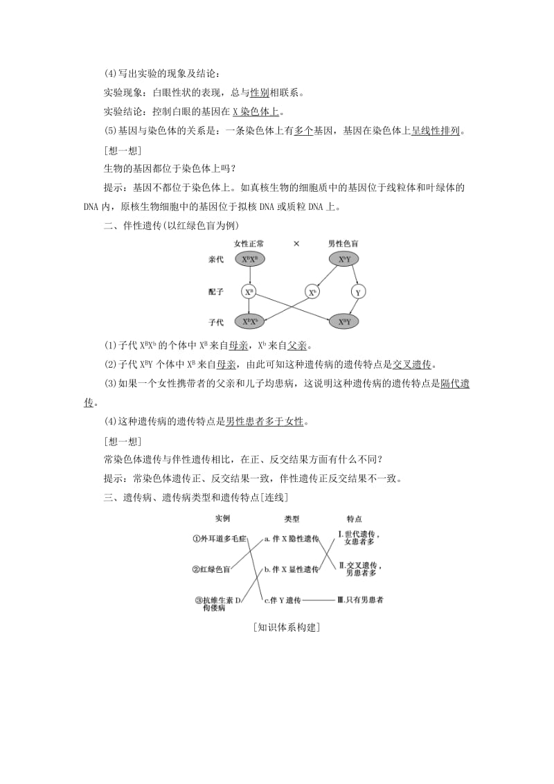 2019-2020年高考生物一轮复习 第八章 第二讲 基因在染色体上与伴性遗传训练 新人教版.doc_第2页