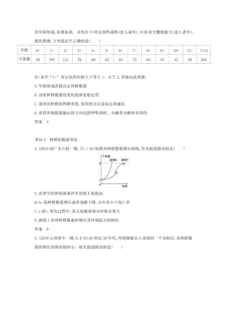 2019届高考生物二轮复习 专题21 种群与群落习题.doc_第3页