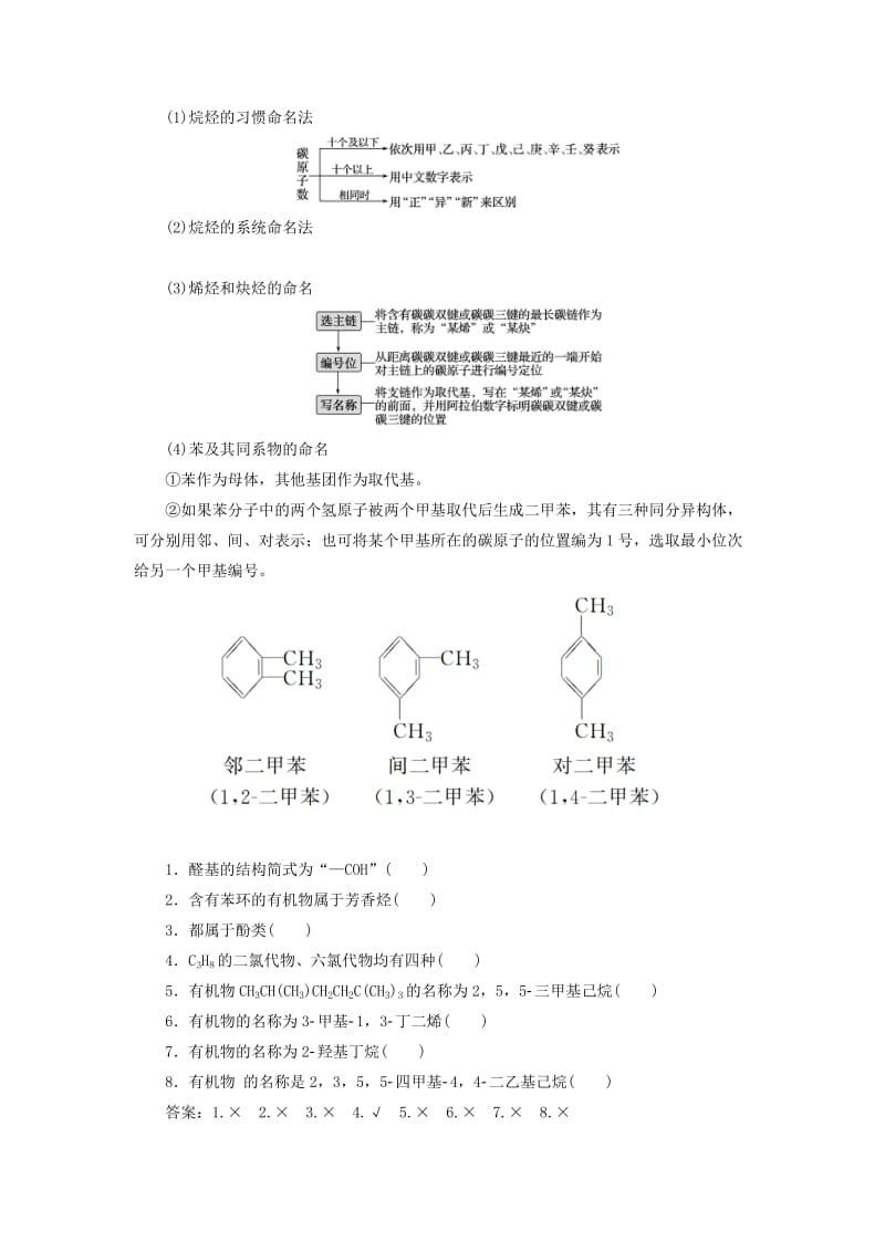 通用版2019版高考化学一轮复习选修5 有机化学基础第1节认识有机化合物学案新人教版.doc_第2页