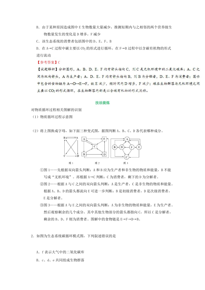 2019年高考生物 考点一遍过 考点64 生态系统的物质循环（含解析）.doc_第2页