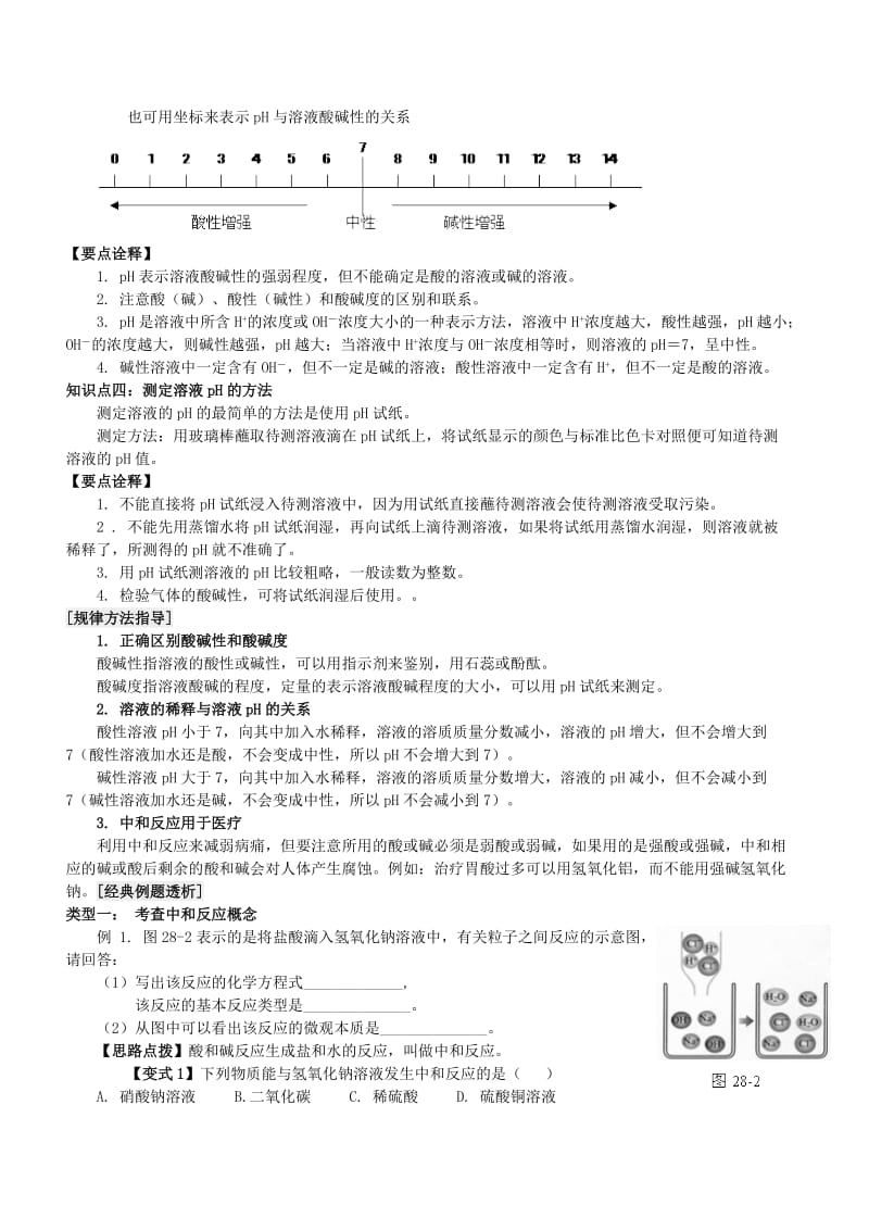 九年级化学下册 第十单元 课题2 酸和碱的中和反应知识点总结与练习（新版）新人教版.doc_第2页