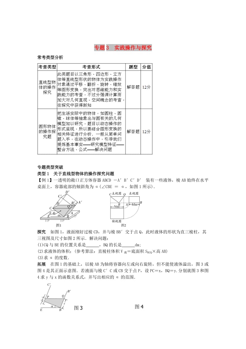 中考数学培优满分专题突破 专题3 实践操作与探究.doc_第1页