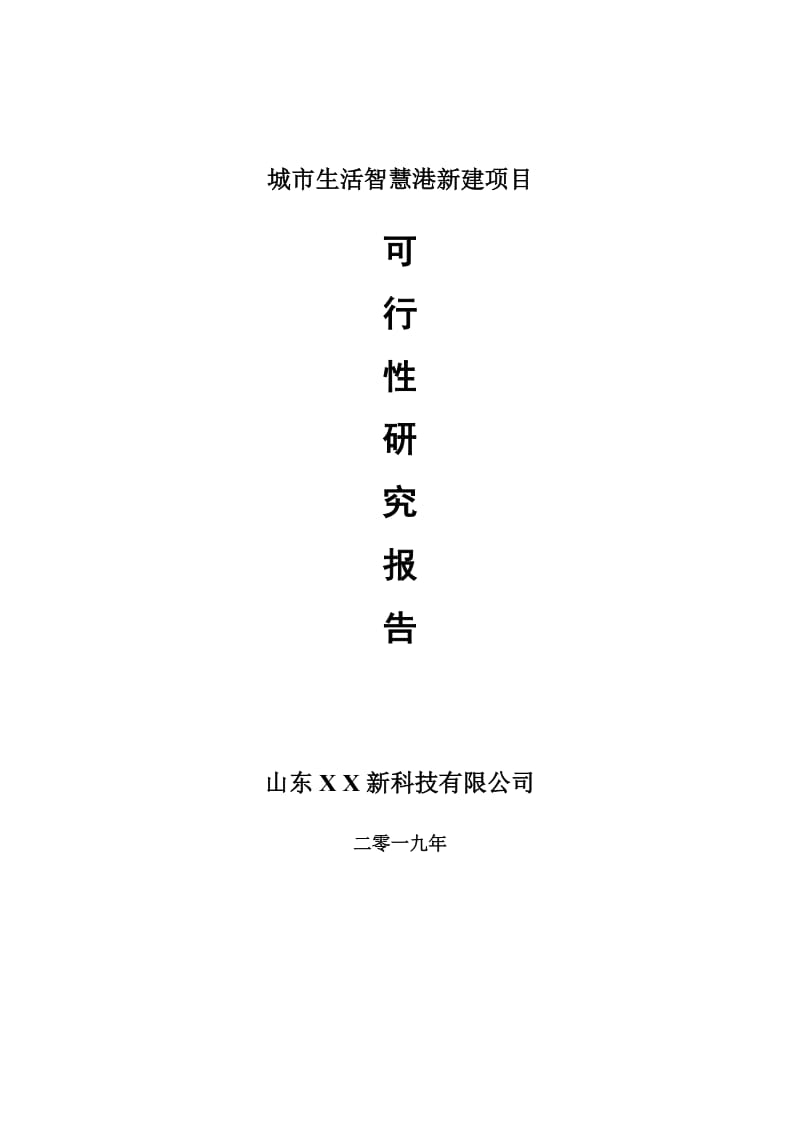 城市生活智慧港新建项目可行性研究报告-可修改备案申请_第1页