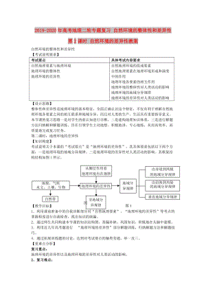 2019-2020年高考地理二輪專題復(fù)習(xí) 自然環(huán)境的整體性和差異性 第2課時(shí) 自然環(huán)境的差異性教案.doc