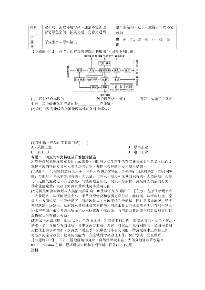 2019-2020年人教版高中地理必修三第3章《 区域自然资源综合开发利用》word章末总结学案.doc_第2页