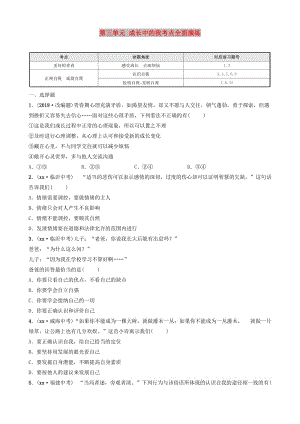 山東省濟南市2019年中考道德與法治復習 七上 第三單元 成長中的我考點全面演練.doc