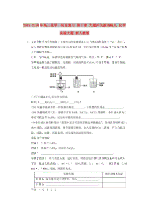 2019-2020年高三化學(xué)一輪總復(fù)習(xí) 第十章 大題沖關(guān)滾動(dòng)練九 化學(xué)實(shí)驗(yàn)大題 新人教版.doc