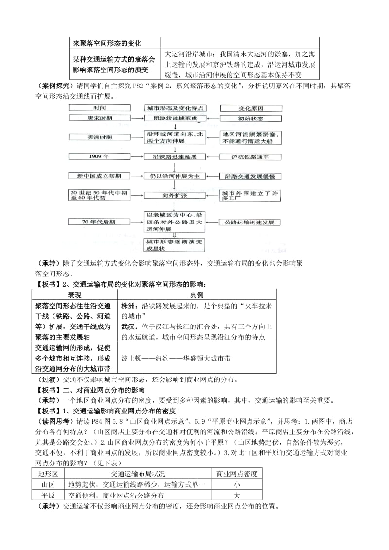 2019-2020年高中地理 5.2交通运输方式和布局变化的影响教案 新人教版必修2 (I).doc_第2页