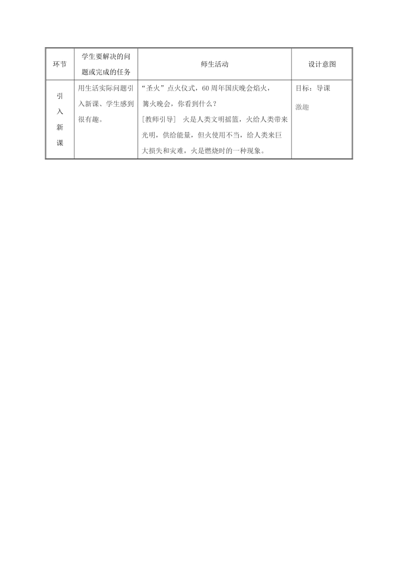 九年级化学上册 第3章 维持生命之气-氧气 3.3 燃烧条件与灭火原理（第1课时）教案 粤教版.doc_第2页