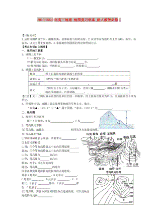 2019-2020年高三地理 地圖復(fù)習(xí)學(xué)案 新人教版必修1.doc